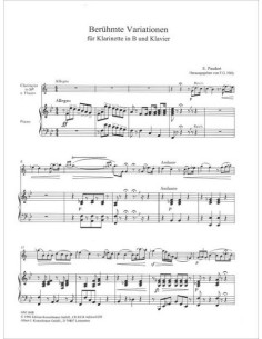 PAUDERT E.-Célèbres Variations pour clarinette et piano 2