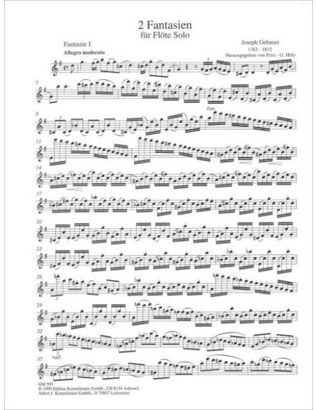 GEBAUER E.F.-Fantasies (2) für Flöte