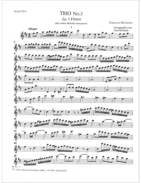 DEVIENNE F.-Trio in D Major for 3 Flutes