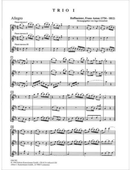 HOFFMEISTER F.A.-Trii (3) per 3 flauti