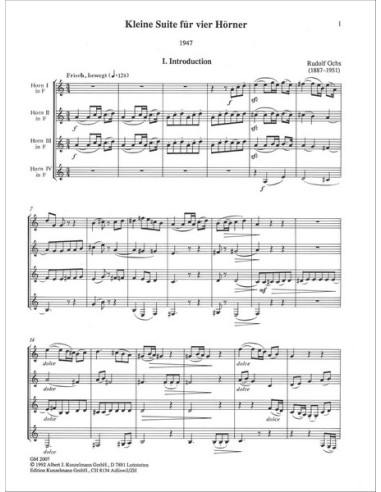 OCHS R.-Small Suite per 4 corna