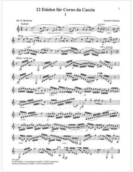 ROSSARI G.-Studi (12) per Corno da Caccia (Brockway)