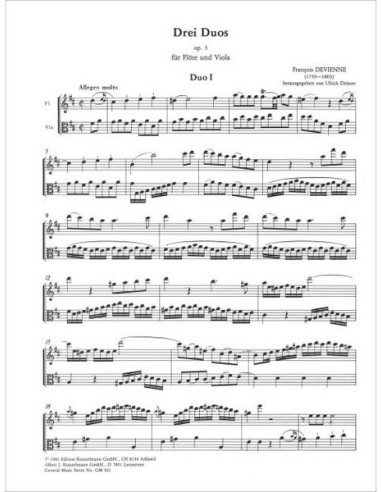 DEVIENNE F.-Duos (3) Op.5 per viola e flauto