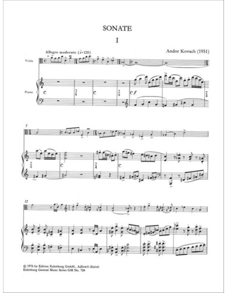 KOVACH A.-Sonata per viola e pianoforte