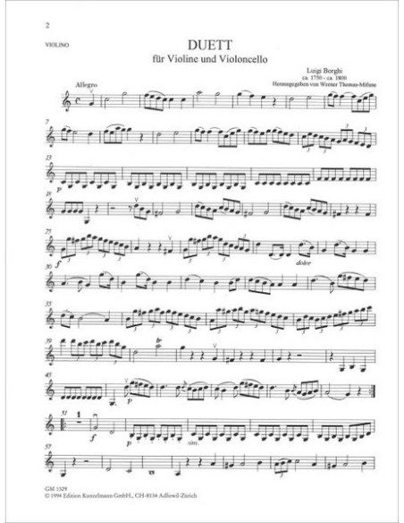 BORGHI L.-Duo per Violino e Violoncello