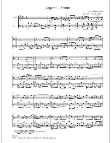 THOMAS MIFUNE W.-Sambas (2) per violino e violoncello