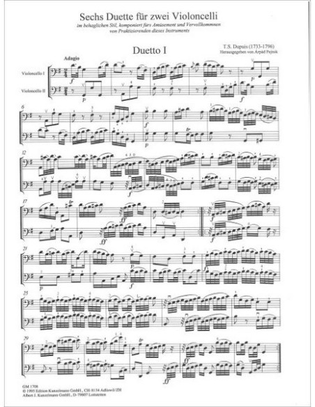 DUPUIS T.S.-Duets (6) pour 2 violoncelles