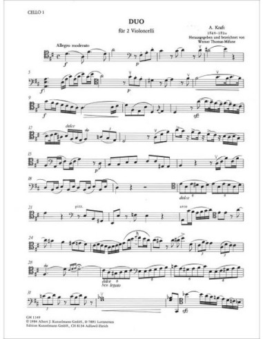 KRAFT A.-Duos per 2 violoncelli
