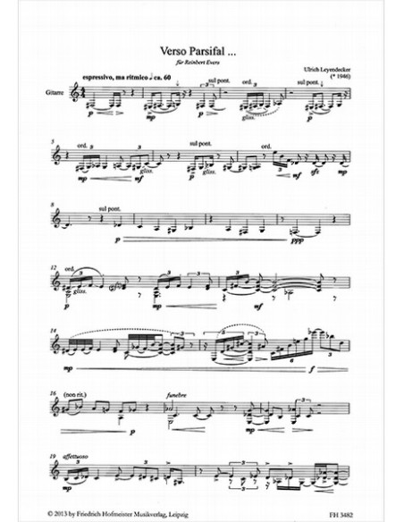 LEYENDECKER U.-Parsifal Verse per Chitarra