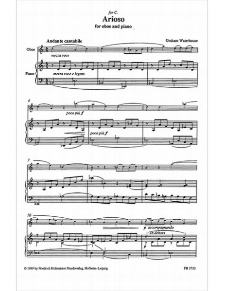 WATERHOUSE G.-Arioso per Oboe e Pianoforte