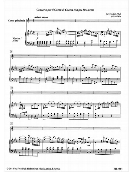 ABEL C.F.-Concerto per corno e pianoforte (Pflaum)