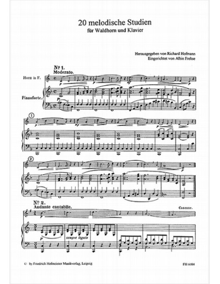 RUNGE J.-Studi melodici (20) per corno (Frehse)