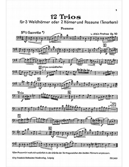 FREHSE A.-Trii (12) per 3 corni