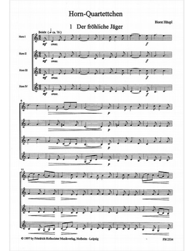 HAUPL H.-Hornquartettchen (3) per 4 corni