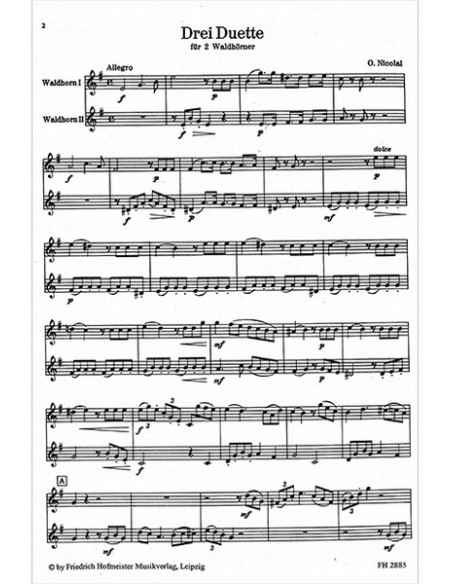 NICOLAI O.-Duetti (3) per 2 corni
