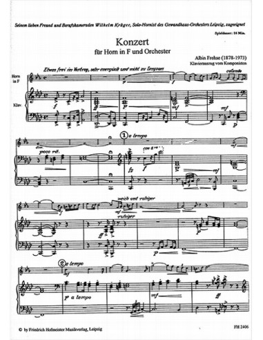 FREHSE A.-Concerto per corno e pianoforte