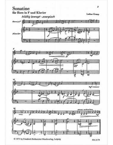 GRAAP L.-Sonatina per corno e pianoforte