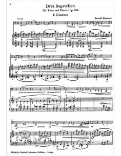 HUMMEL B.-Bagatelles (3) Op.95h for Tuba and Piano 2