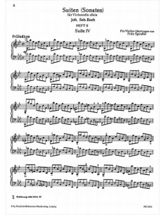 BACH J.S.-Suites (6) (Originaux pour violoncelle) 2e (n° 4 à 6) pour violon (fuseau) 2