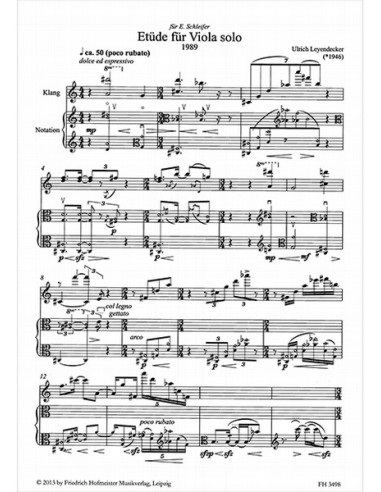 LEYENDECKER U.-Etude for Viola