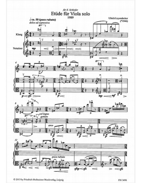 LEYENDECKER U.-Etude for Viola