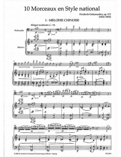 GRUTZMACHER F.-Morceaux in Style National Op.9 Vol.1 for Cello and Piano (Best) 2