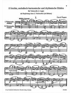 POPPER D.-Estudios Op.76 Vol.1º (15 Estudios Faciles) para Violoncello (Schultz) 2