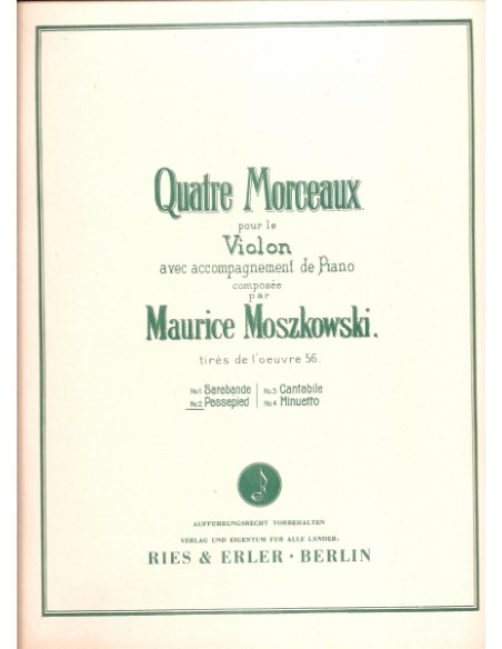 MOSZKOWSKI M.-Passepied for Violin and Piano