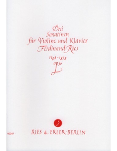 RIES F.-Sonatinas (3) Op.30 for Violin and Piano