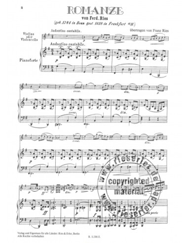 RIES F.-Romanze for Violin and Piano