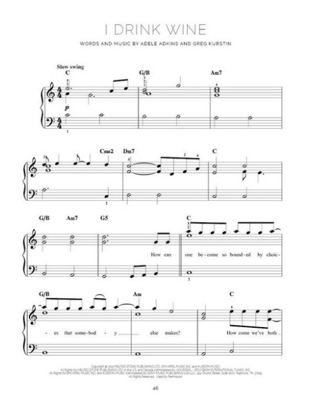 ADELE-30 pour piano facile