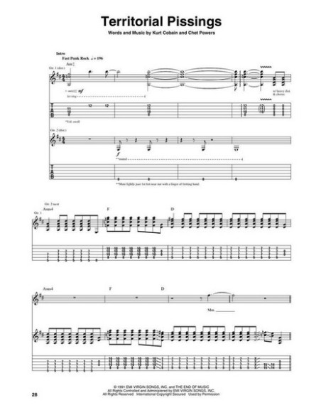 NIRVANA-Nevermind für Guitar Tab