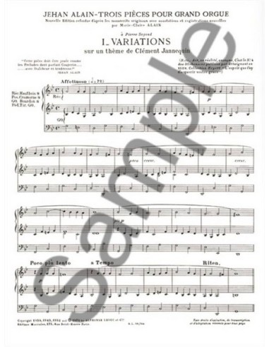 ALAIN J.-Pieces (3) pour orgue