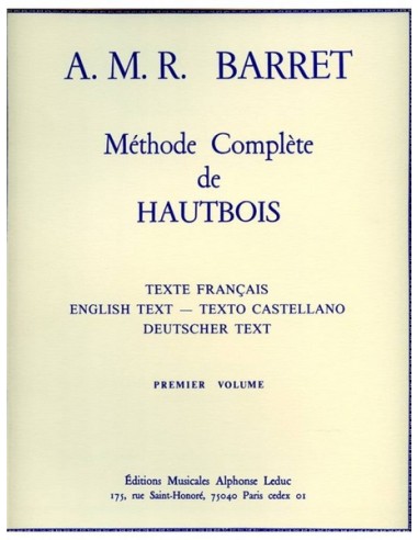BARRET A.M.R.-Methode Complete Vol.1 for Oboe (OCCASION)