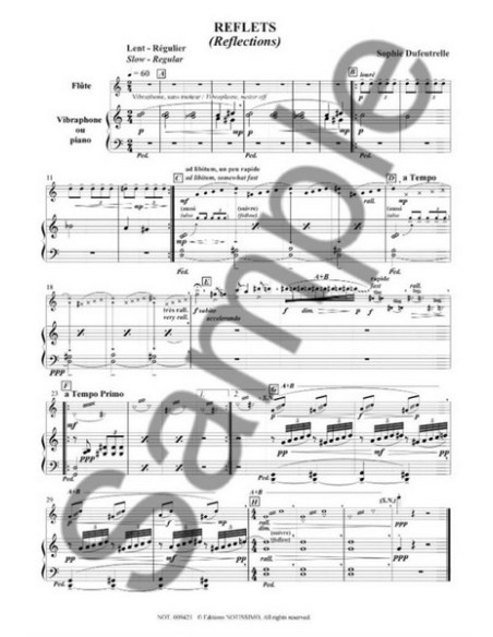 DUFEUTRELLE S.-Reflets per flauto e vibrafono (pianoforte)