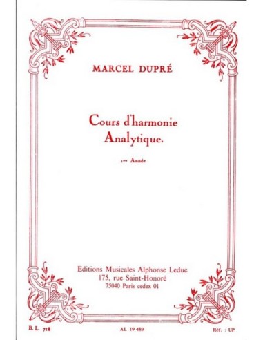 DUPRÉ M.-Cours dHarmonie Analytique Vol.1