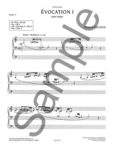 ESCAICH T.-Evocation I pour orgue