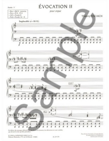 ESCAICH T.-Evocation II für Orgel