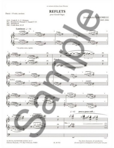 GANDRILLE J.C.-Reflets pour orgue