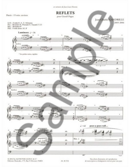 GANDRILLE J.C.-Reflets pour orgue