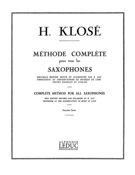 KLOSE H.E.-Methode Complete Vol.2 per sassofono