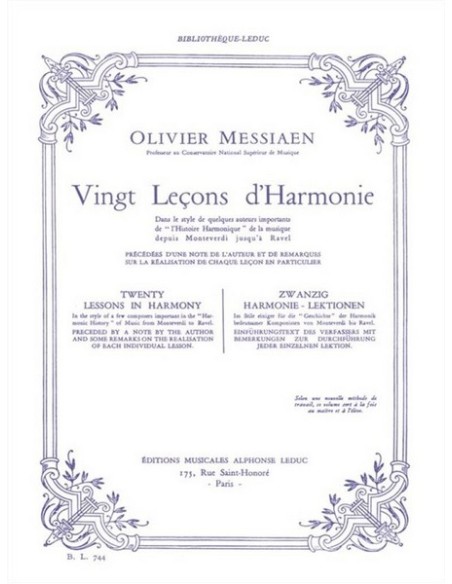 MESSIAEN O.-Lecons d'Harmonie (20)