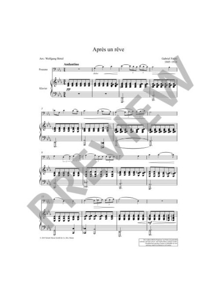 FAURE G.-Après un Reve per Trombone e Pianoforte