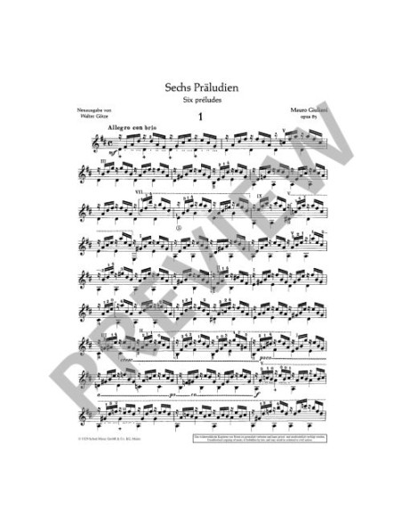 GIULIANI M.-Preludi (6) Op.83 per Chitarra (Gotze)