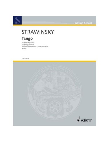 STRAVINSKY I.-Tango for String Quartet (Score/Parts) (Birtel)