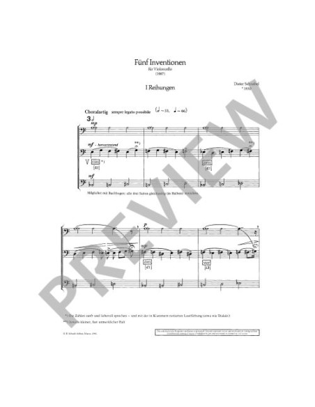SCHNEBEL D.-Inventions (5) (1987) pour violoncelle
