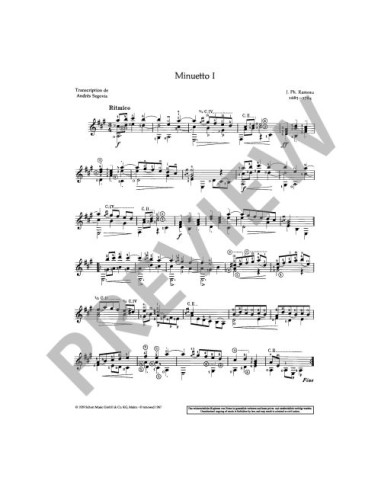 RAMEAU J.P.-Minuetti (2) per Chitarra (Segovia)