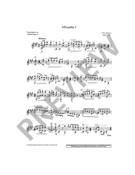 RAMEAU J.P.-Minuetti (2) per Chitarra (Segovia)