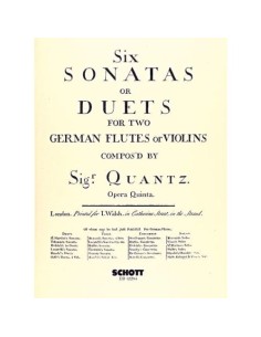 QUANTZ J.J.-Sonaten oder Duette (6) für 2 Violinen (2 Flöten)