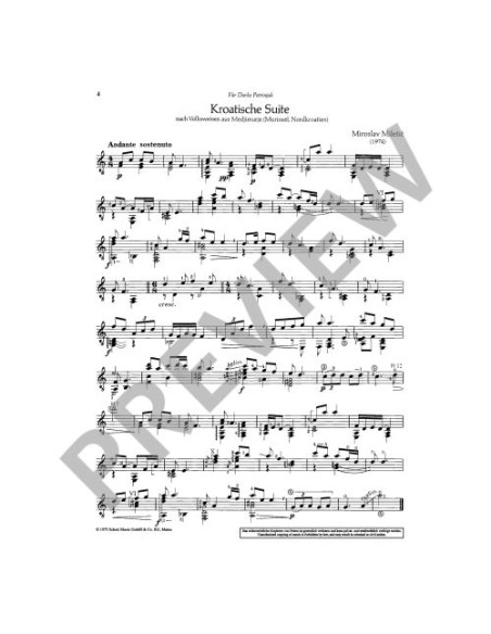 MILETIC M.-Suite Croato (1974) per chitarra